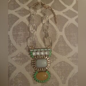Baublebar Funky Multi-Color Green Acrylic Clear Statement Necklace
